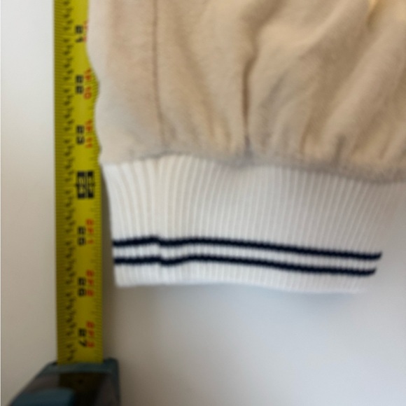 Faherty Richie Jogger Pants CREAM w/ NAVY BLUE Stripes Large - Picture 14 of 14